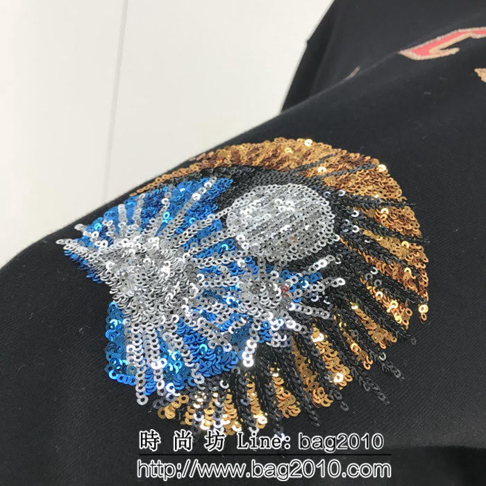 GUCCI古馳 18秋冬新款 大眼睛後背刺繡亮片 OS寬鬆版 圓領衛衣 男女同款 ydi1306